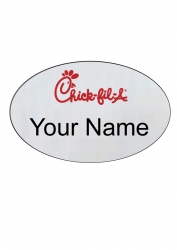 CHICK-FIL-A OVAL CUSTOM NAME BADGE HALLOWEEN COSTUME COSPLAY PROP